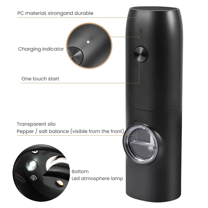 USB Rechargeable Coarseness Grinder Mill