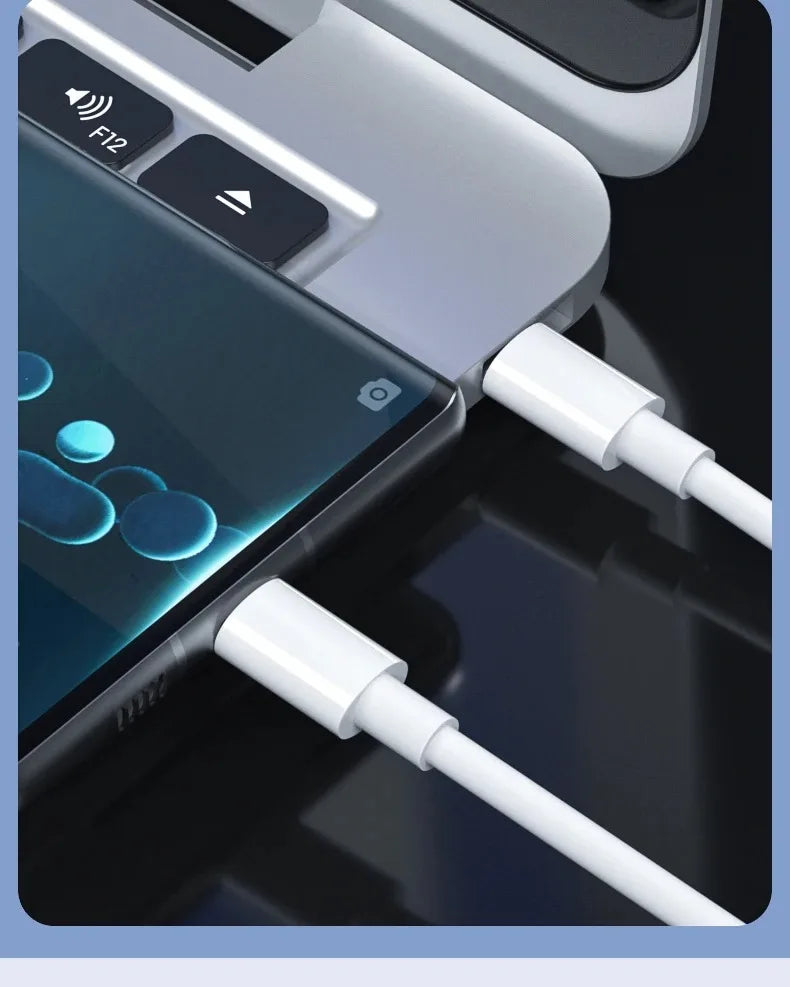 USB Type-C to USB-C Fast Charger Cable – 100W in white color 

