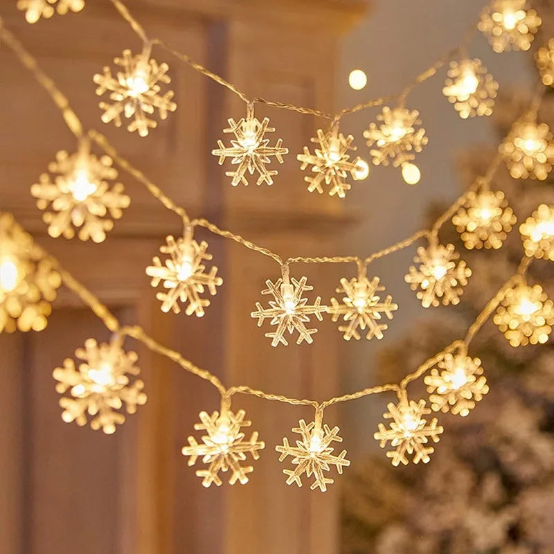 USB powered snowflake LED string lights