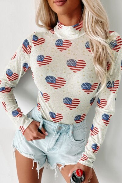 US Flag Heart Bodysuit