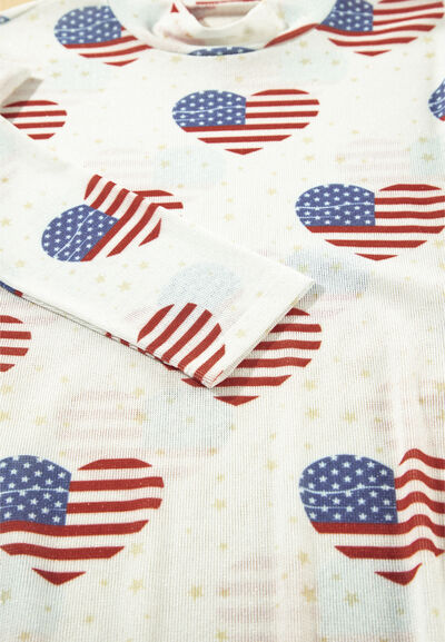 US Flag Mock Neck