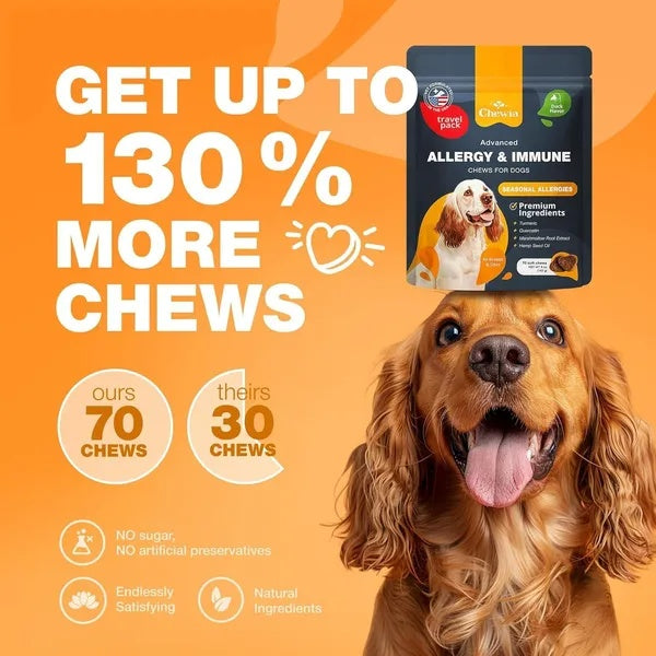 US formulated dog allergy chews with salmon oil
