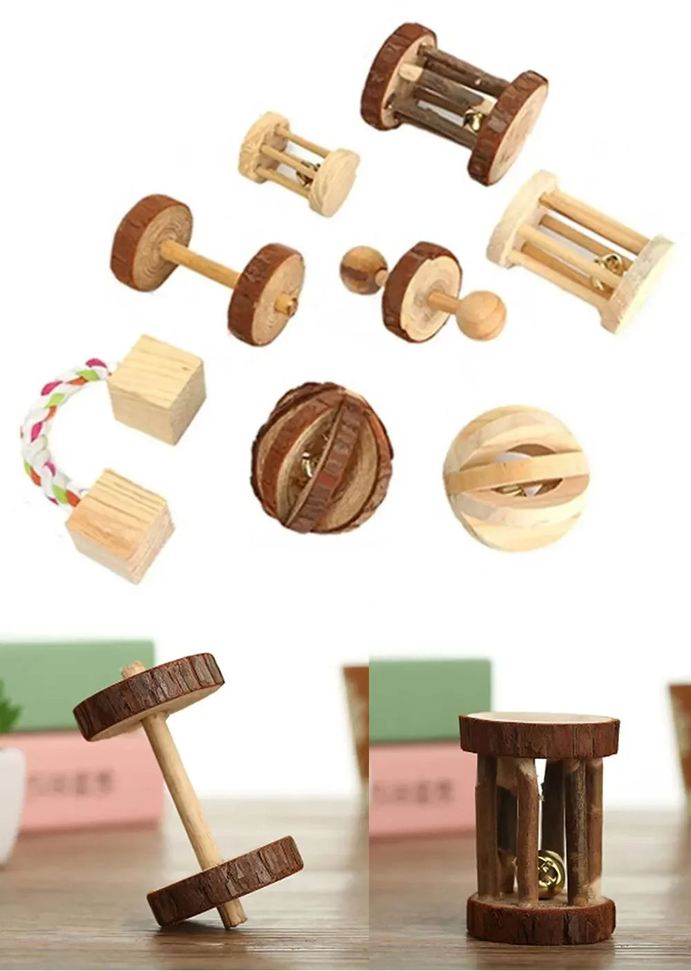 Unicycle Wooden Pet Toy

