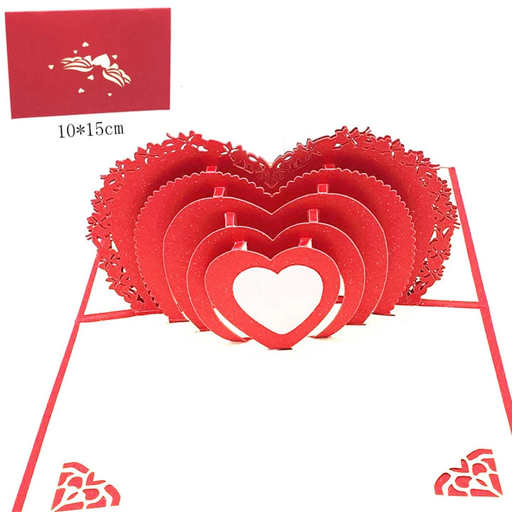 Unique romantic 3D pop-up card