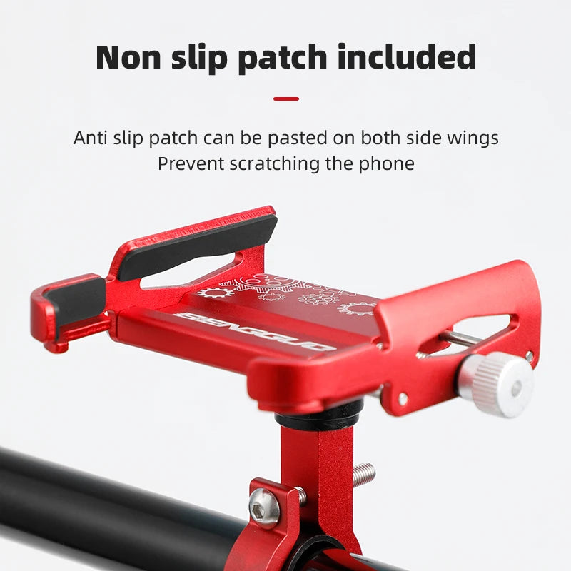 Universal Bike Phone Holder for Handlebars in red color 

