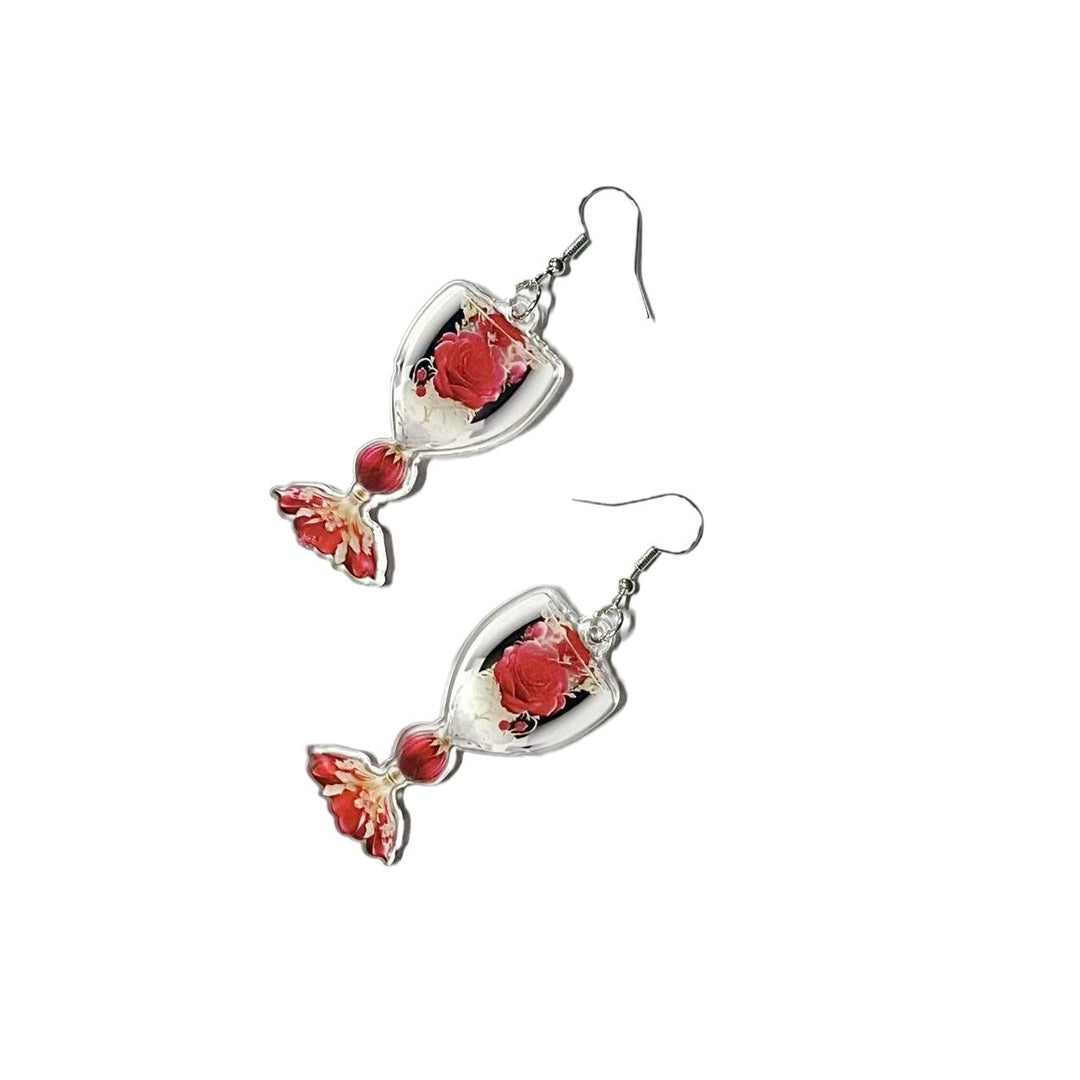 Valentine Acrylic Wine Earrings