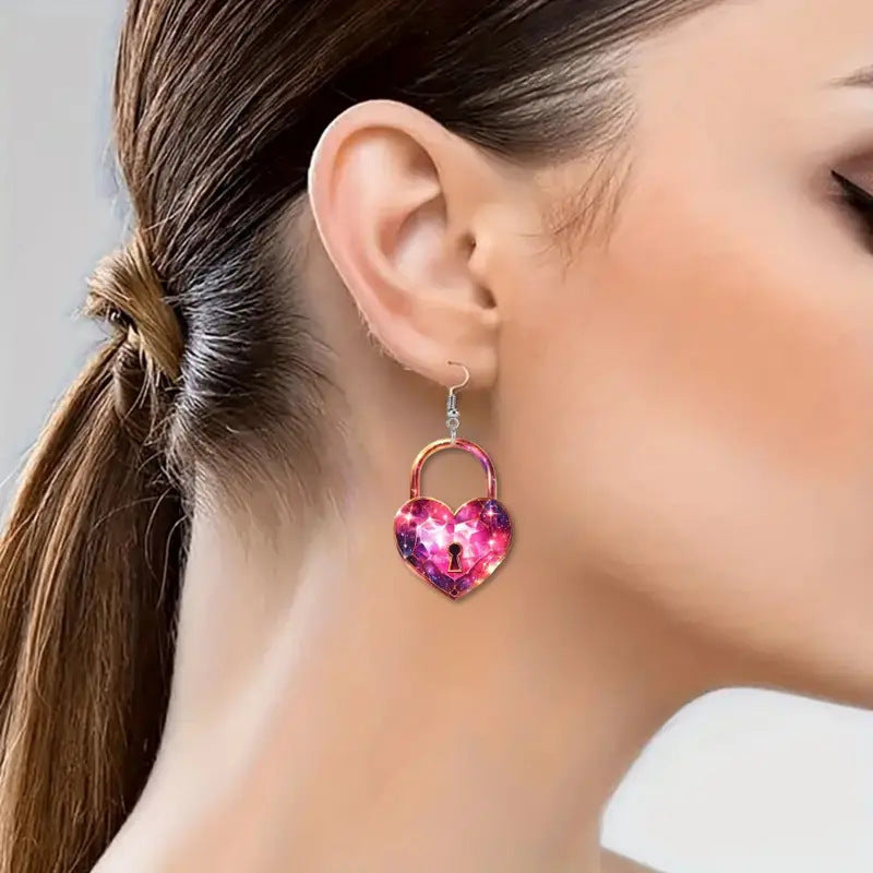 Valentine Heart Lock Earrings