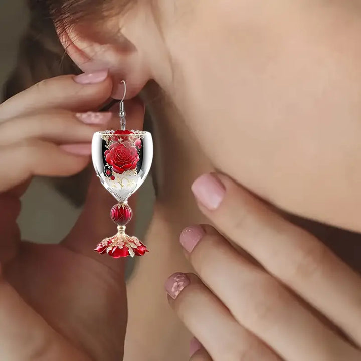 Valentine Party Wine Earrings