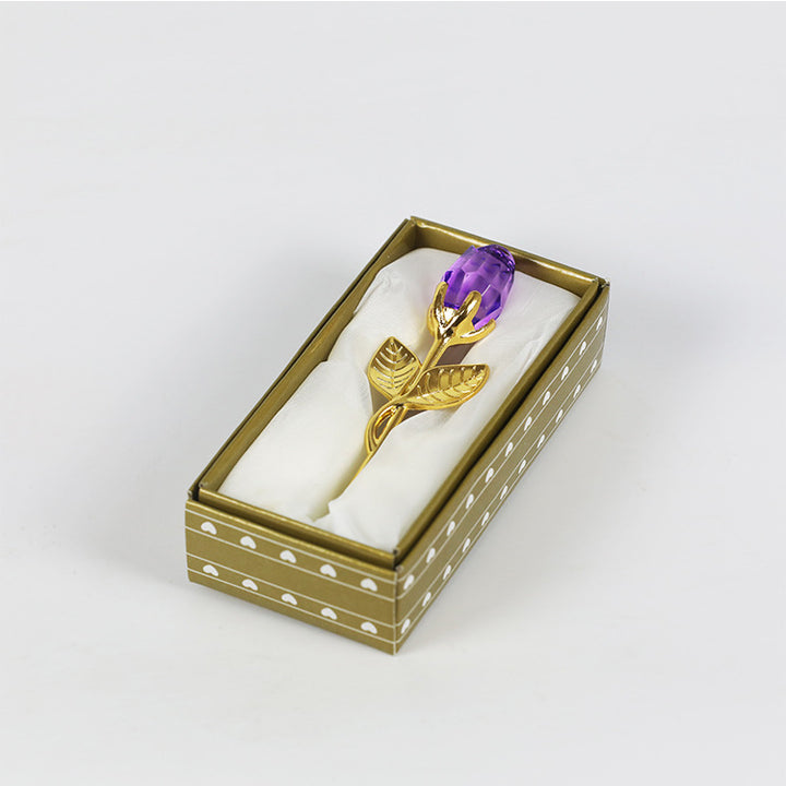 Valentine metal rose ornament