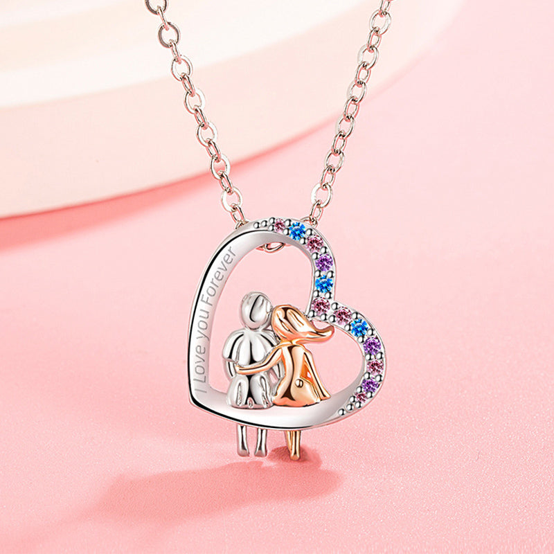 Valentine’s Day couple heart necklace