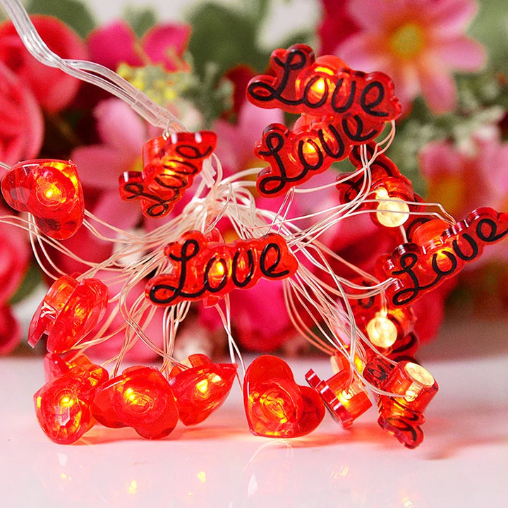 Valentine's Day heart-shaped lights