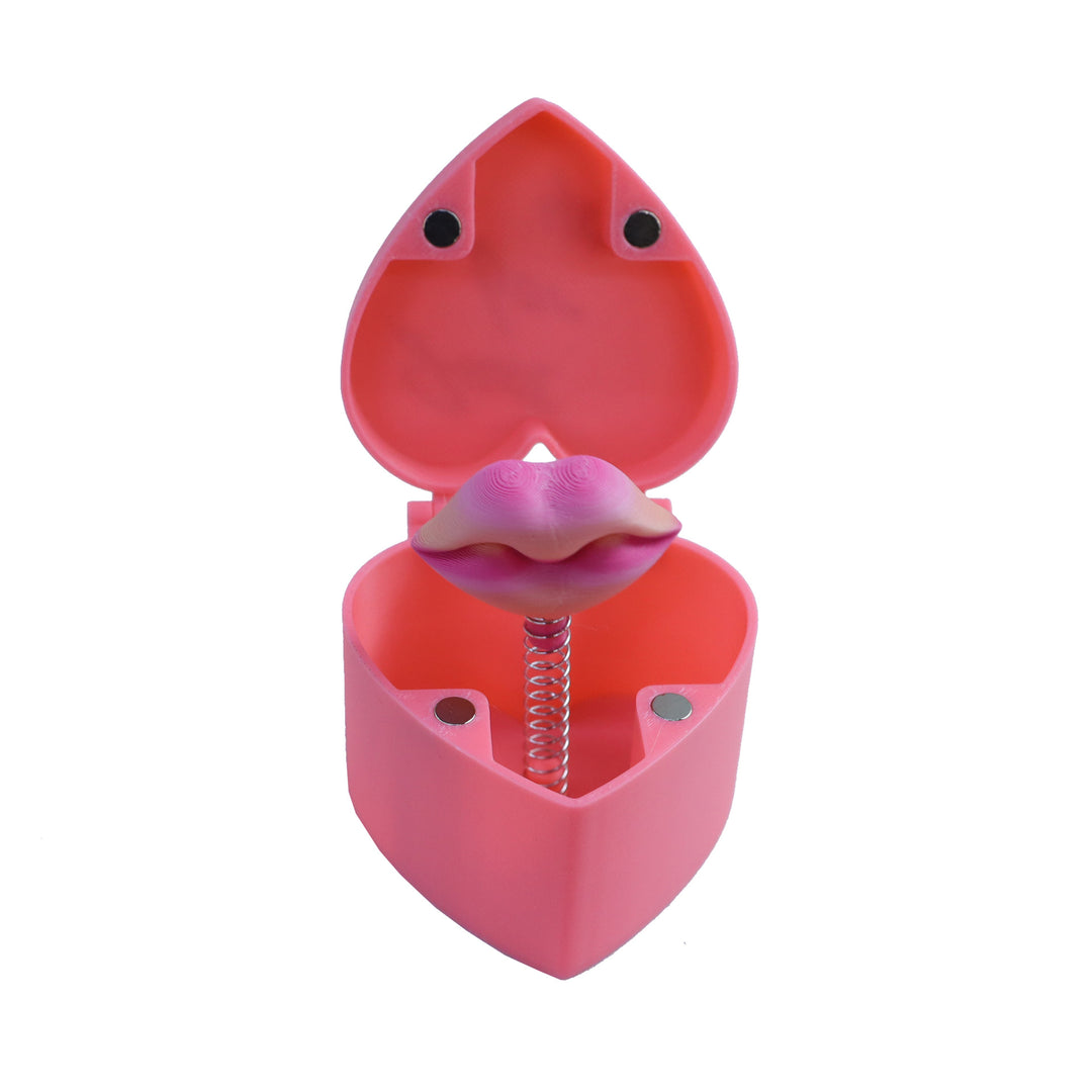 Valentine’s Day holiday decoration box with cute lips 