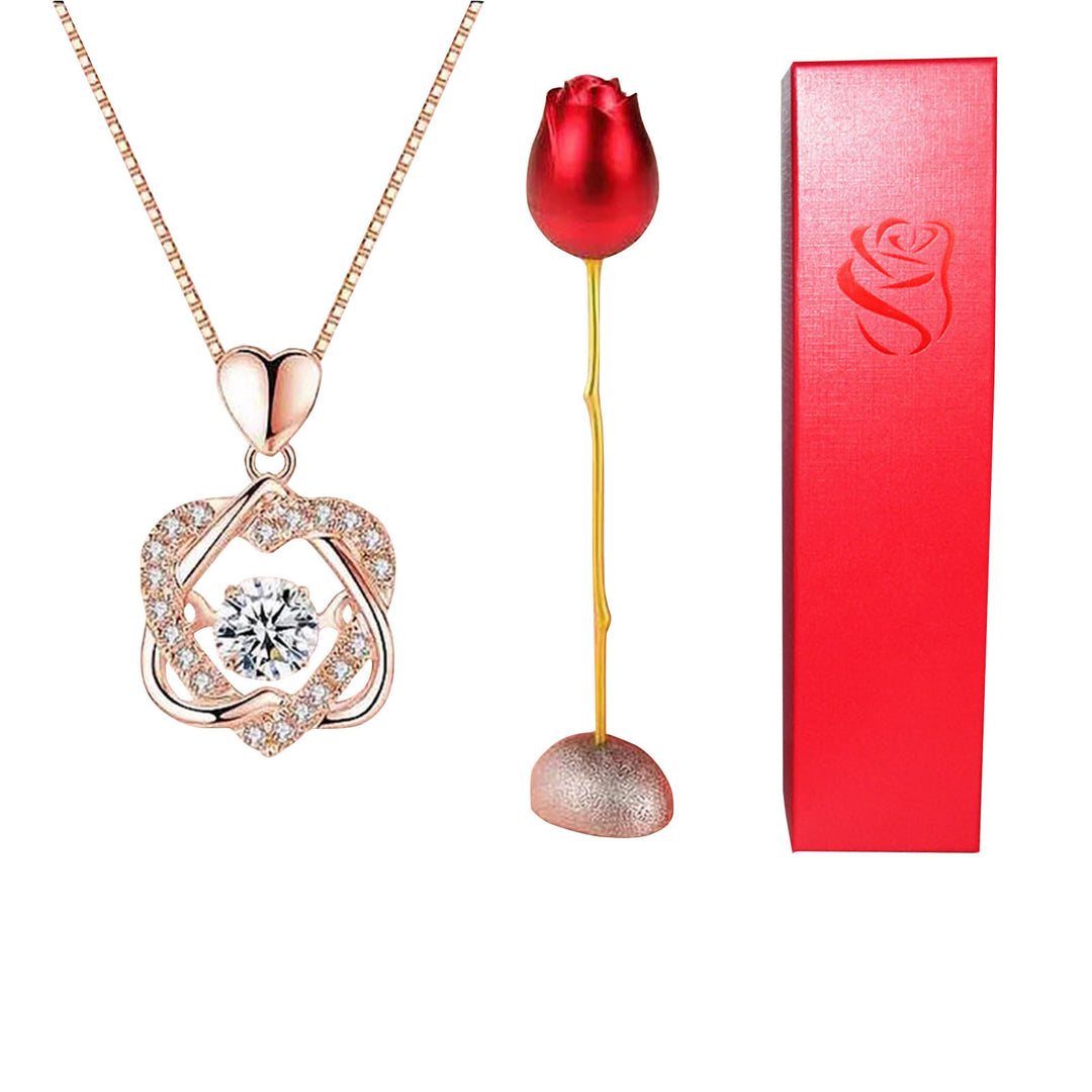 Valentines Heart Crystal Necklace
