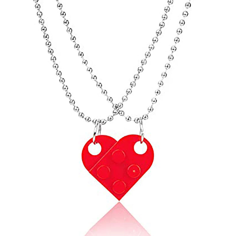 Valentines Heart Necklace Acrylic