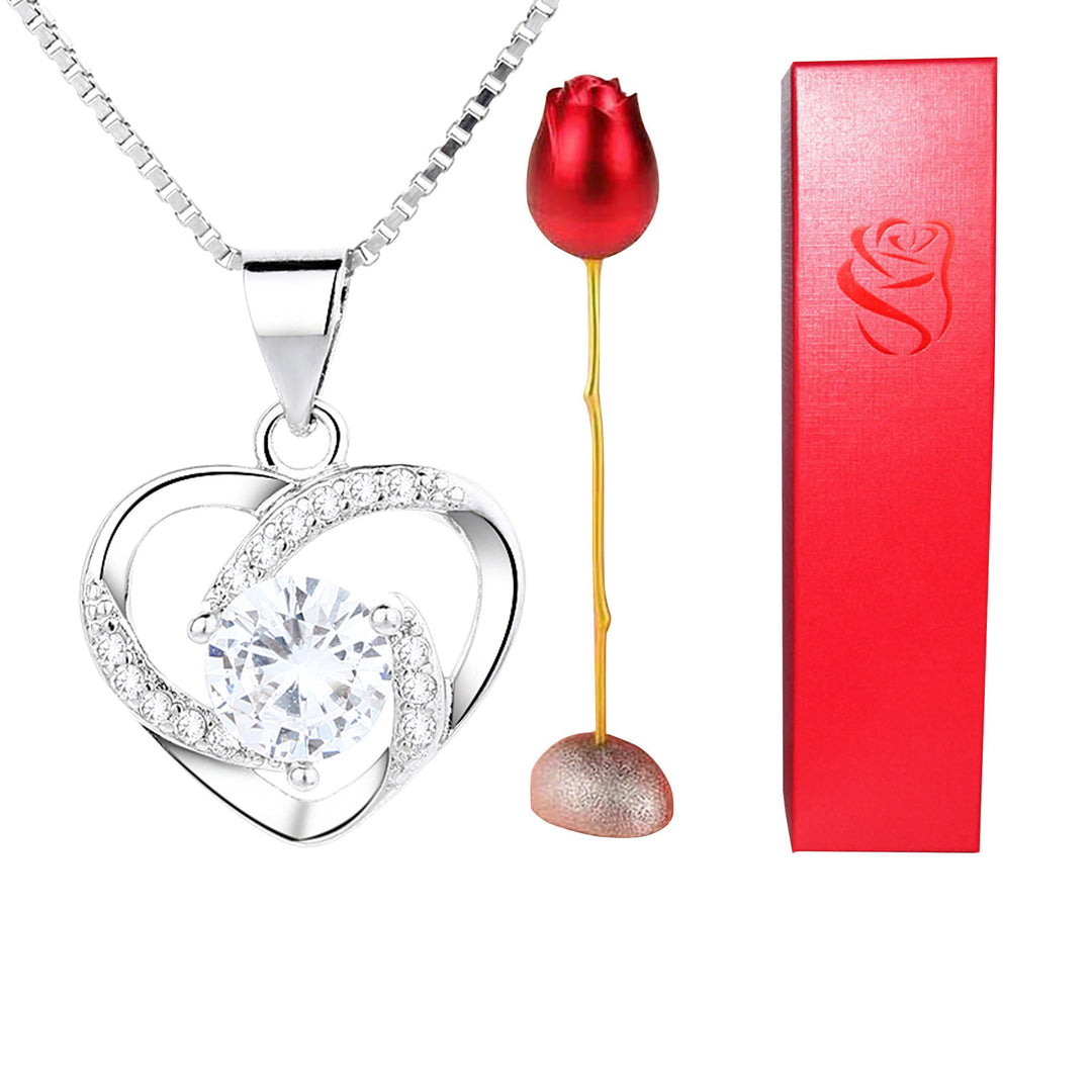 Valentines Purple Crystal Necklace