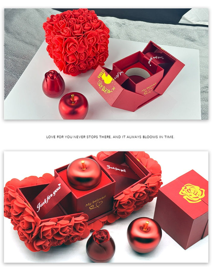 Valentines Rose Necklace Set