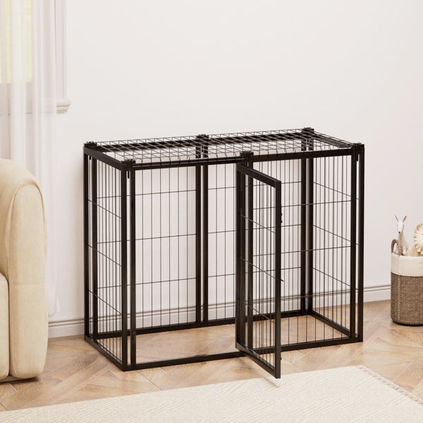 Ventilated dog crate for home