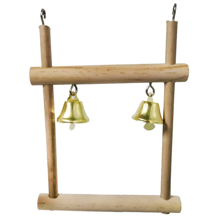 Versatile Parrot Toy Set with Wooden Pieces, Ball, Bell,
