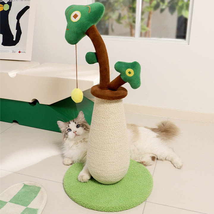 Vertical money tree cat scratching pole