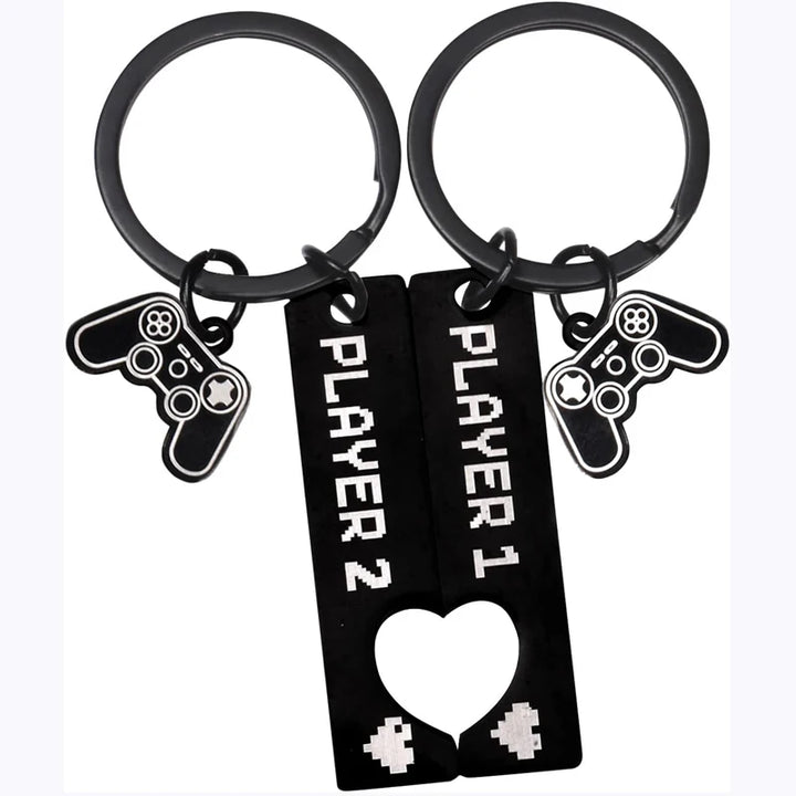 Video game couple keychain