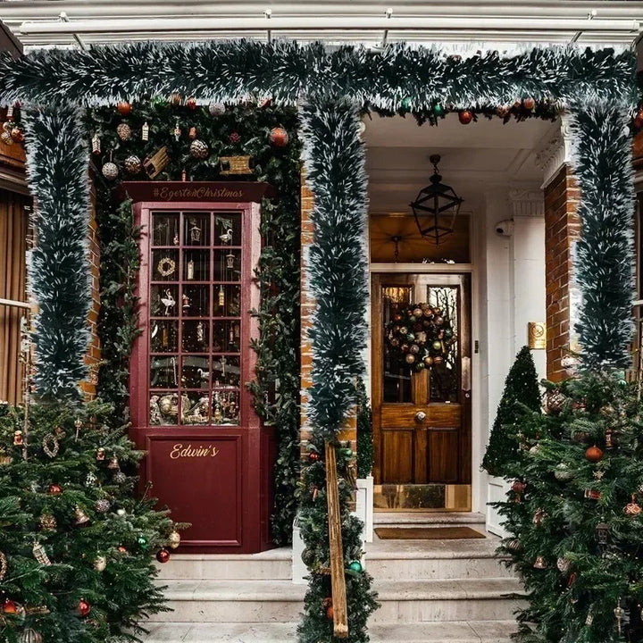 View of Green cane ribbon Garland