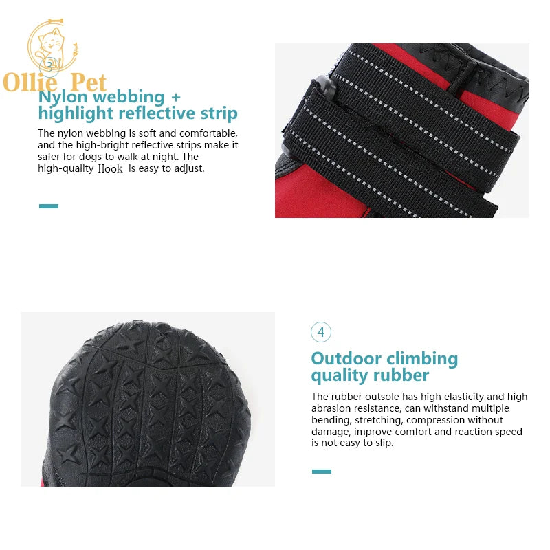 Warm Dog Shoes For Cold And Snow