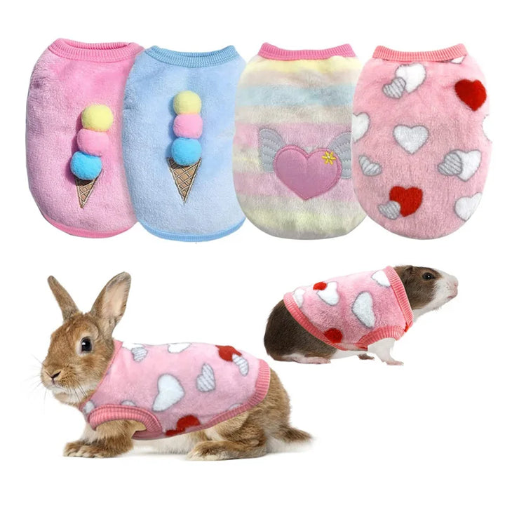 Warm Rabbit Clothes Soft Fleece Vest for Small Pets
