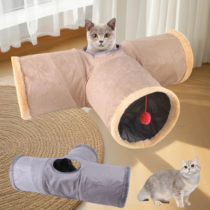 Warm Suede Tunnel for Small Pets
