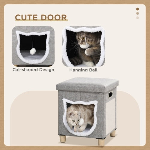 Washable cushion cat bed cube