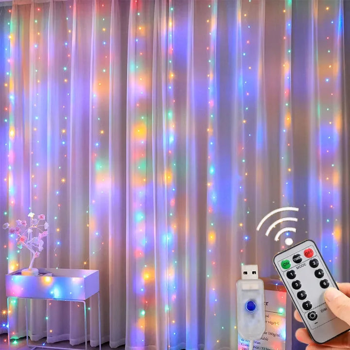 Waterfall Christmas Lights with USB Remote Control