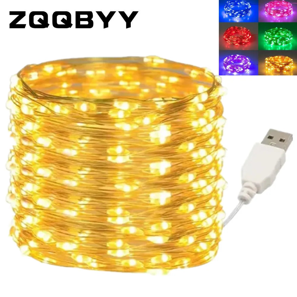 Waterproof USB LED copper wire string lights