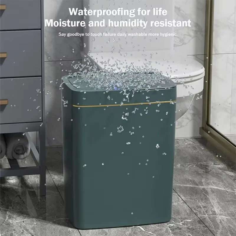 Waterproof White Non-Contact Trash Bin