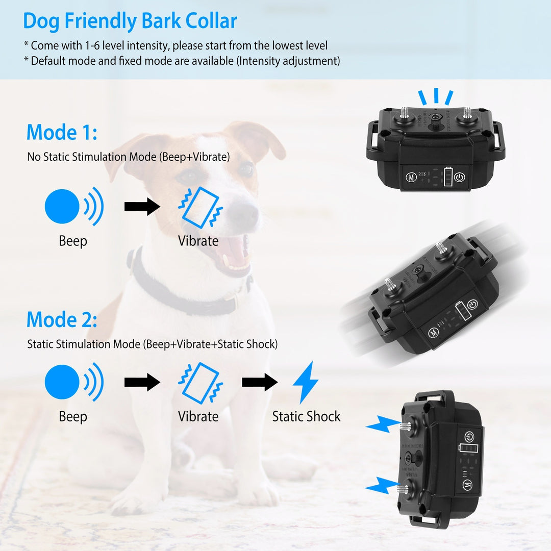 Waterproof bark control collar for dogs