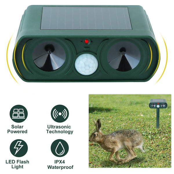 Weatherproof animal control solar device