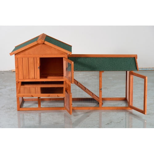 Weatherproof roof rabbit cage design