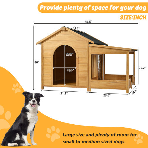 Weatherproof wooden dog house