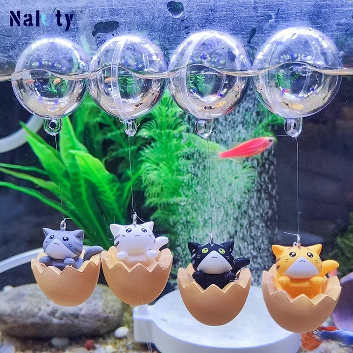 Whimsical aquarium landscape ornaments.