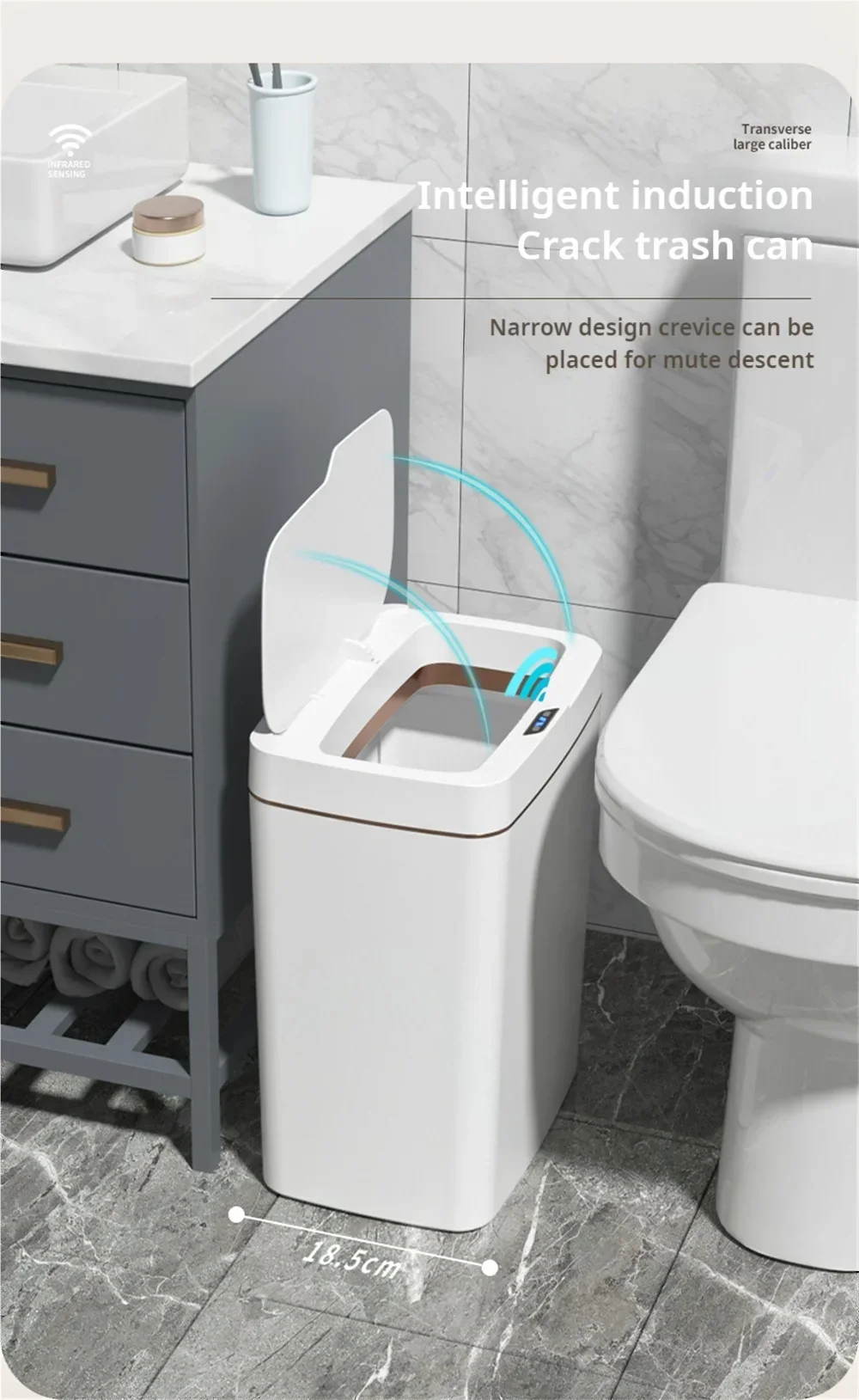 White 15L Smart Sensor Bin