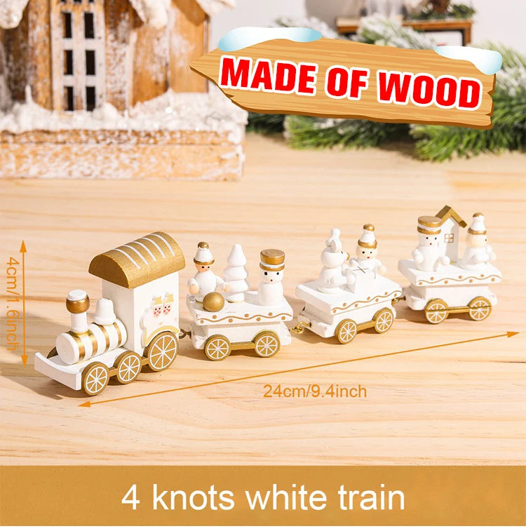 White 4 Knots train made of wooden