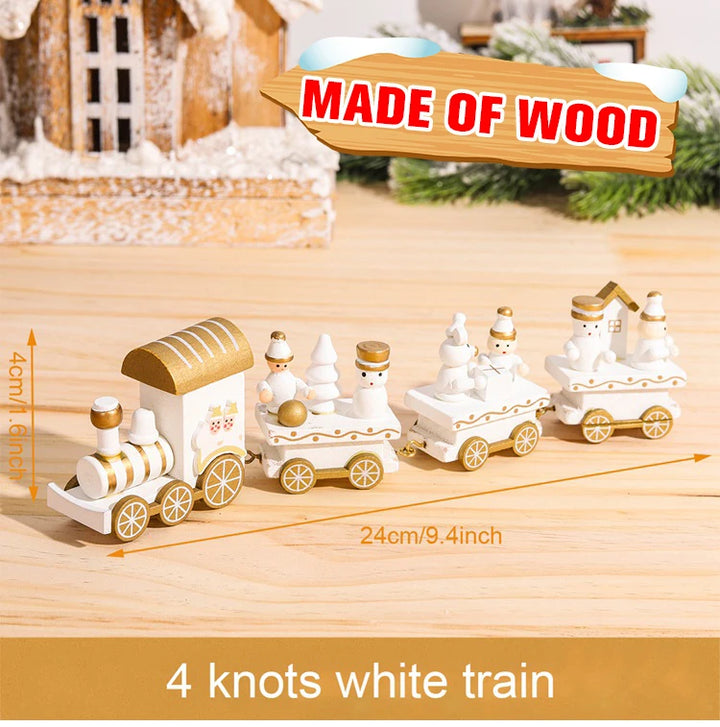 White 4 Knots train made of wooden