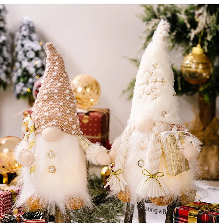 White Merry Christmas faceless Doll