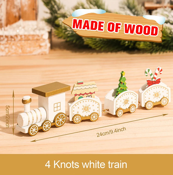 White and gold holiday train ornament