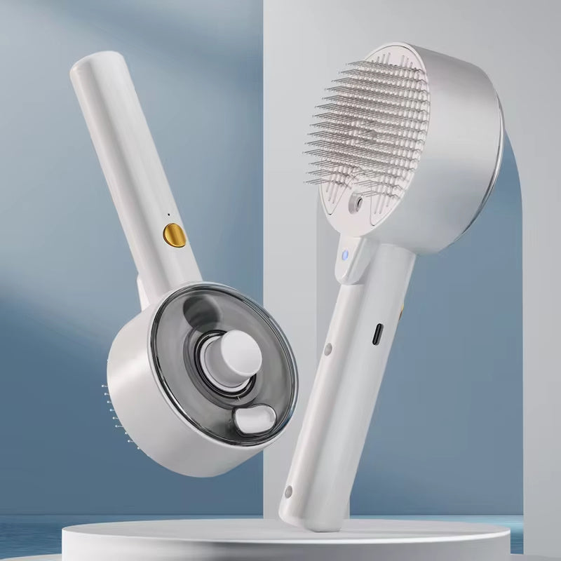 White handheld cleaning brush with bristle head 