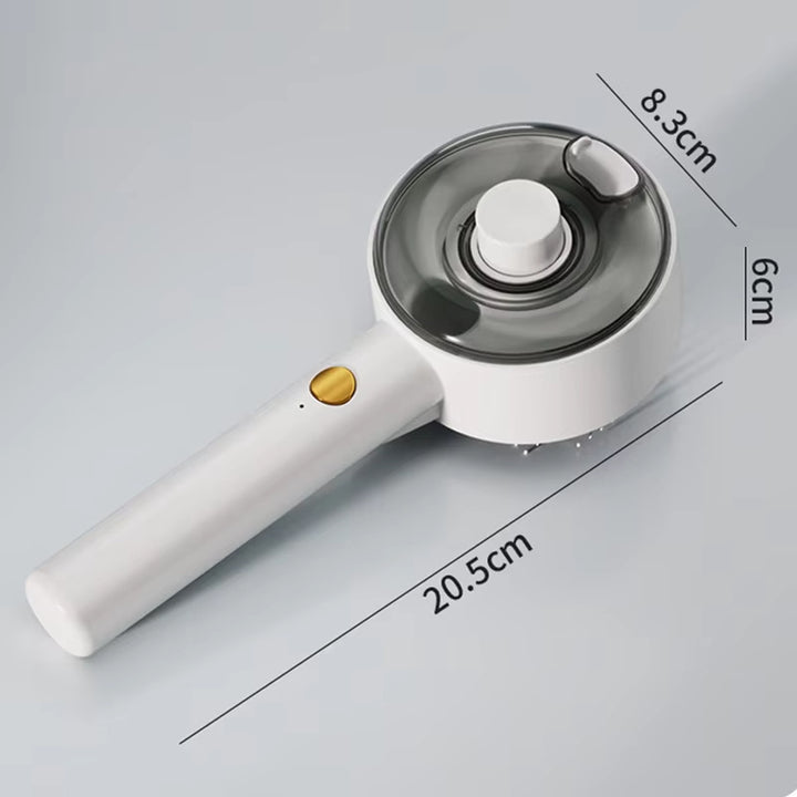 White handheld device with a circular component and measurements