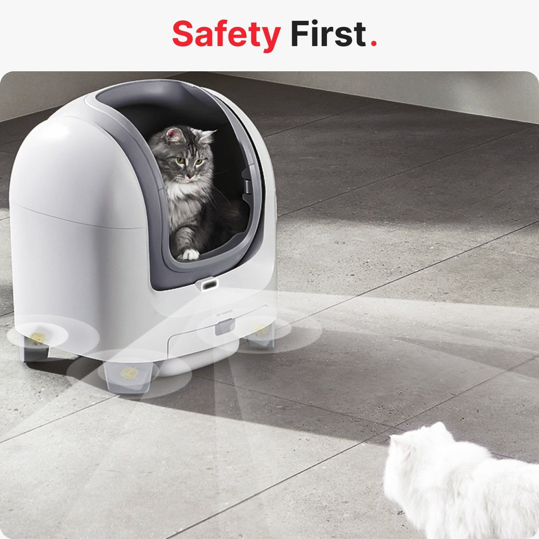 White smart litter box