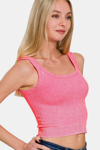 Wide Strap Ribbed Tank
