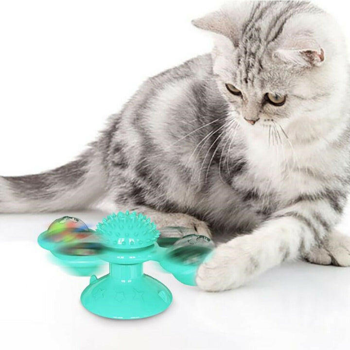 Windmill cat toy rotating interactive design