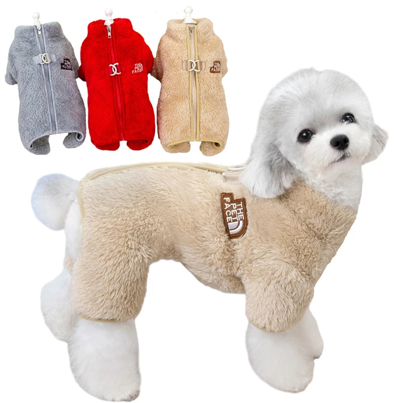 Winter Dog Jumpsuit Coat with Zipper
