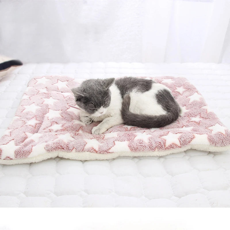 Winter Warm Dog Bed Flannel Blanket
