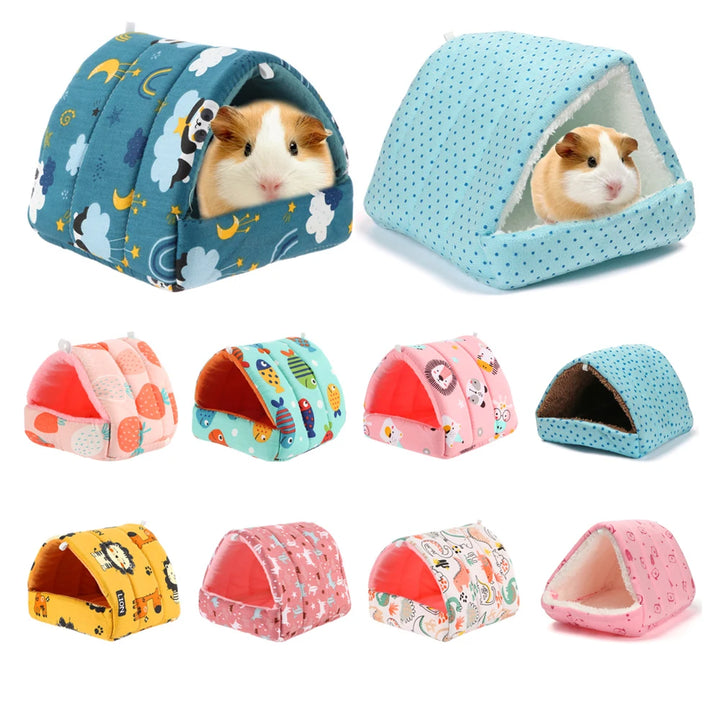 Winter cartoon rabbit sleeping bed